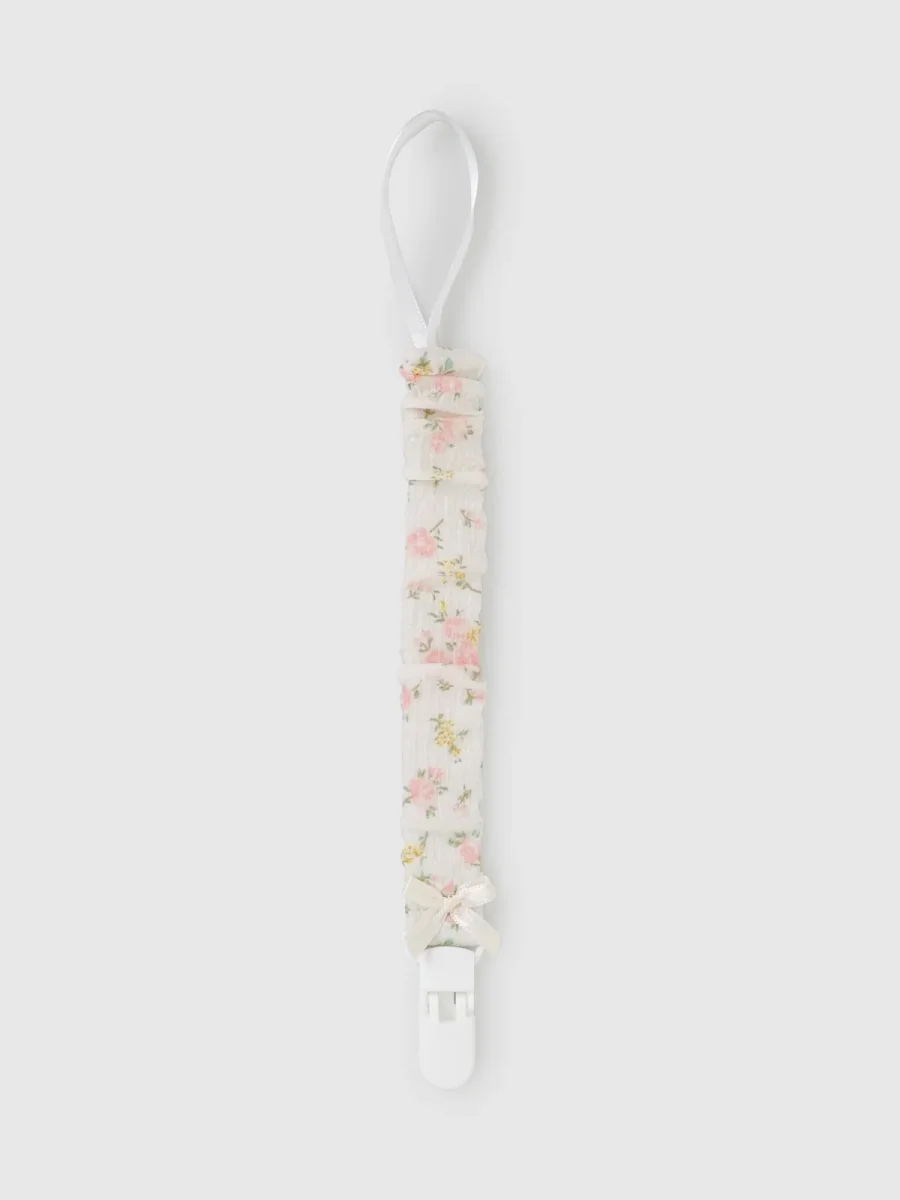 Mighty Love - Suporte de Chupeta em Algodão com Estampado Floral Olívia